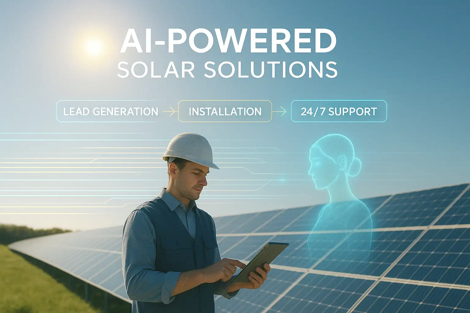 AI Powered Solar Industry Solutions with automation, digital marketing, lead generation, installation scheduling, and 24/7 support for solar businesses.