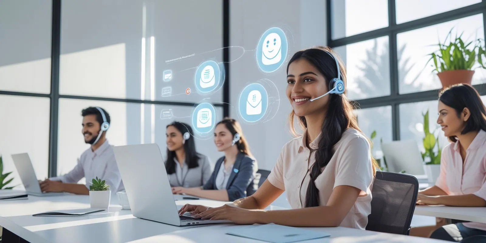 AI Powered Outsourcing Solutions offering customer interaction services with AI-driven call centers, chat support, and omni-channel engagement.